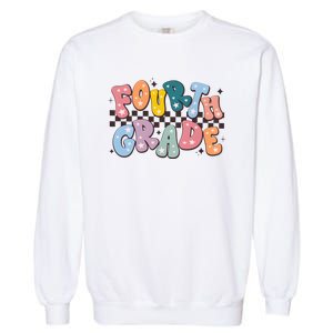 Retro Fourth Grade For Teacher Student Garment-Dyed Sweatshirt