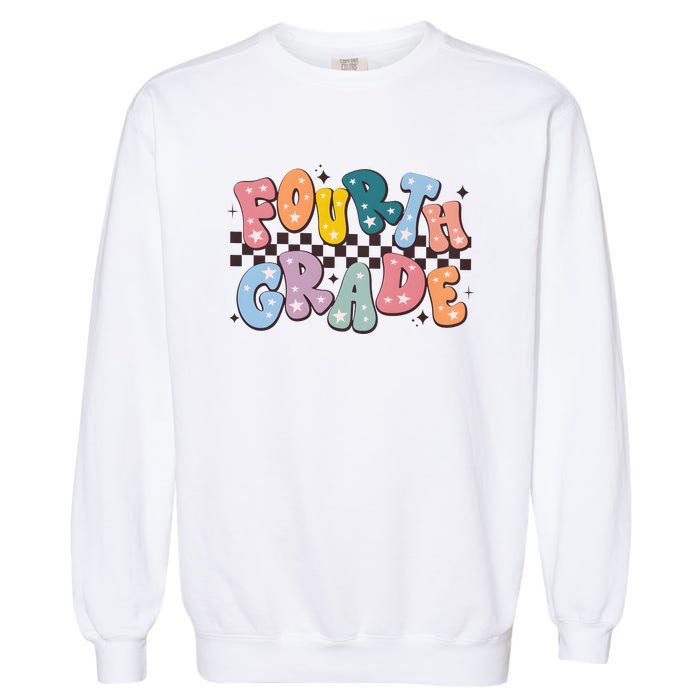 Retro Fourth Grade For Teacher Student Garment-Dyed Sweatshirt