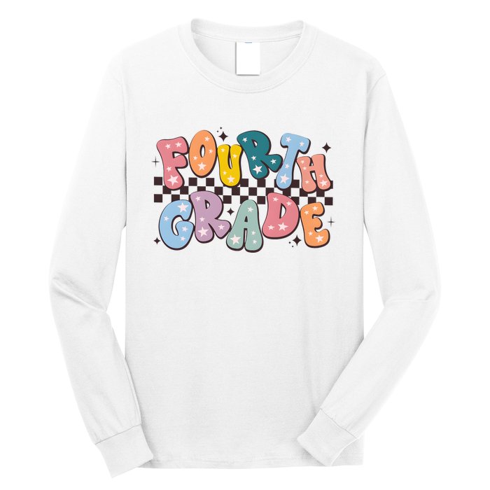 Retro Fourth Grade For Teacher Student Long Sleeve Shirt