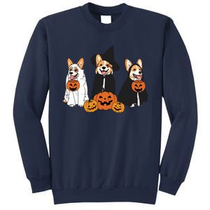 Retro Funny Ghost And Witch Corgi Dog Pumpkin Halloween Cute Sweatshirt Sweatshirt