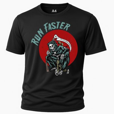 Run Faster Grim Reaper Last Responder Funny Dark Humor Gift Performance Shirt