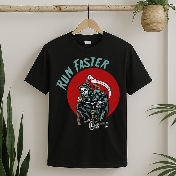 Run Faster Grim Reaper Last Responder Funny Dark Humor Gift T-Shirt