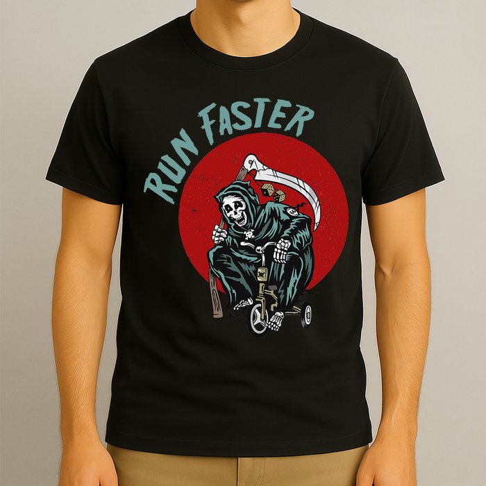 Run Faster Grim Reaper Last Responder Funny Dark Humor Gift T-Shirt