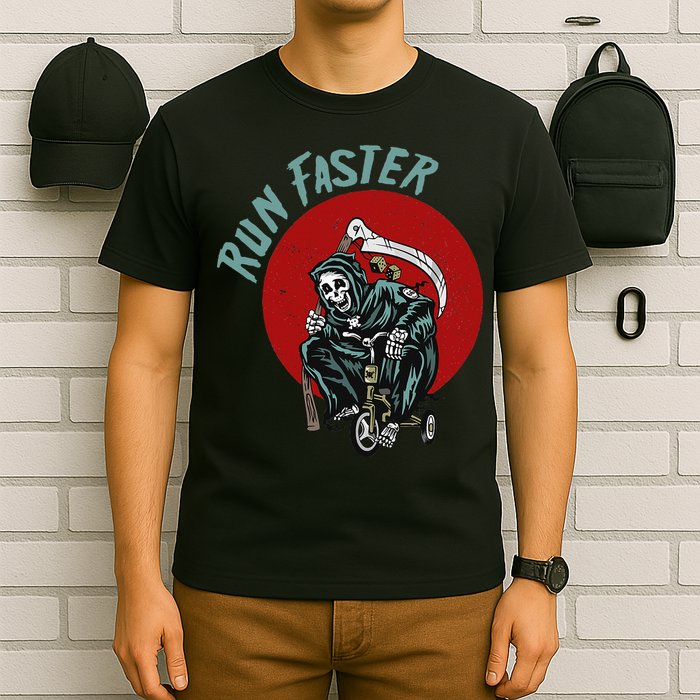 Run Faster Grim Reaper Last Responder Funny Dark Humor Gift T-Shirt