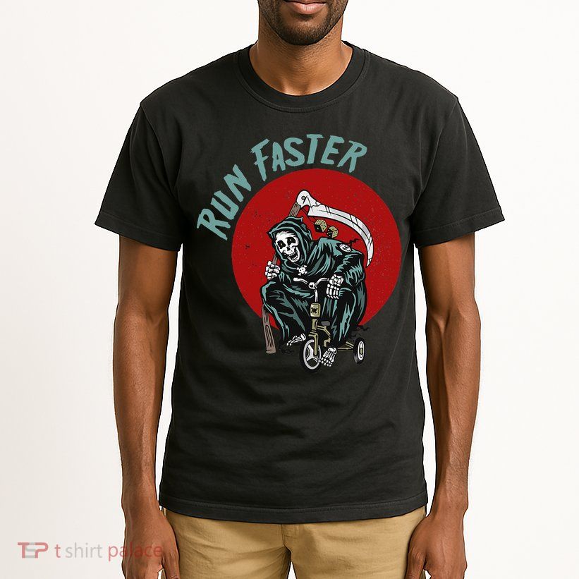 Run Faster Grim Reaper Last Responder Funny Dark Humor Gift Tall T-Shirt