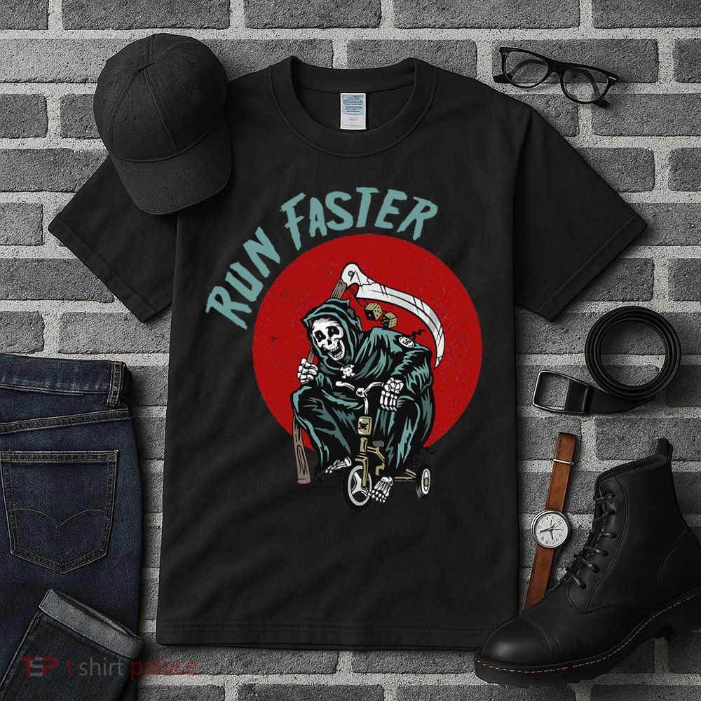 Run Faster Grim Reaper Last Responder Funny Dark Humor Gift Tall T-Shirt