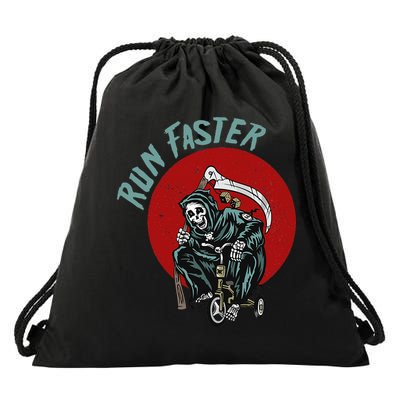 Run Faster Grim Reaper Last Responder Funny Dark Humor Gift Drawstring Bag