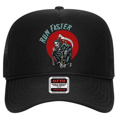 Run Faster Grim Reaper Last Responder Funny Dark Humor Gift Trucker Hat