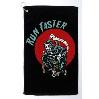 Run Faster Grim Reaper Last Responder Funny Dark Humor Gift Golf Towel