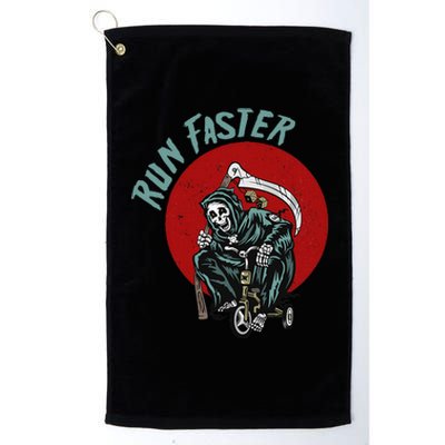 Run Faster Grim Reaper Last Responder Funny Dark Humor Gift Platinum Collection Golf Towel