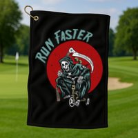 Run Faster Grim Reaper Last Responder Funny Dark Humor Gift Golf Towel