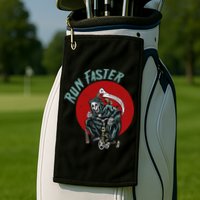 Run Faster Grim Reaper Last Responder Funny Dark Humor Gift Golf Towel
