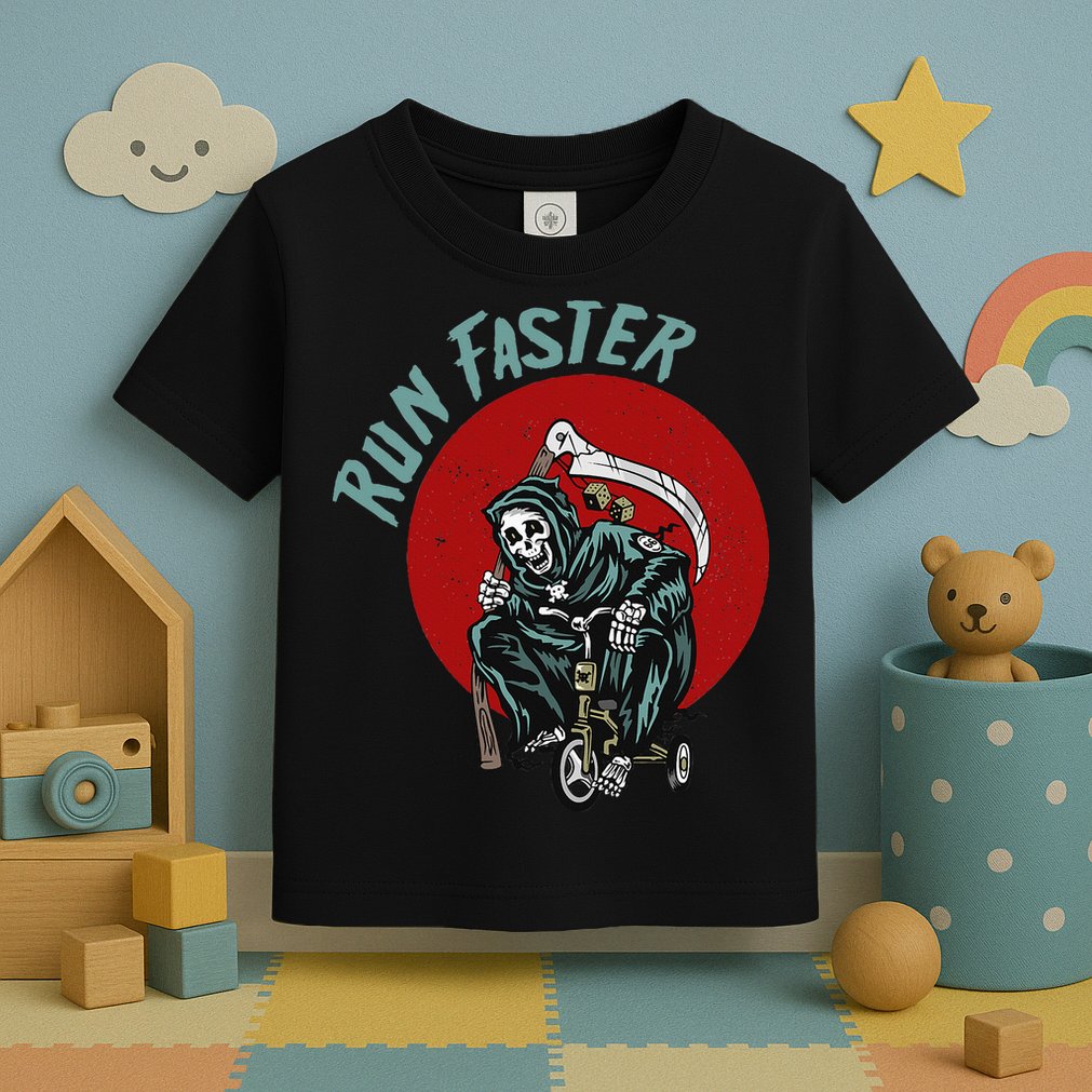 Run Faster Grim Reaper Last Responder Funny Dark Humor Gift Toddler T-Shirt