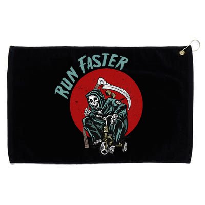 Run Faster Grim Reaper Last Responder Funny Dark Humor Gift Grommeted Golf Towel