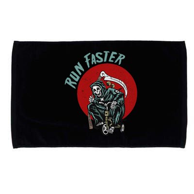 Run Faster Grim Reaper Last Responder Funny Dark Humor Gift Microfiber Hand Towel