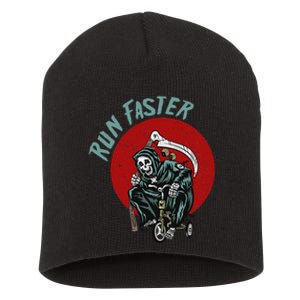 Run Faster Grim Reaper Last Responder Funny Dark Humor Gift Short Acrylic Beanie