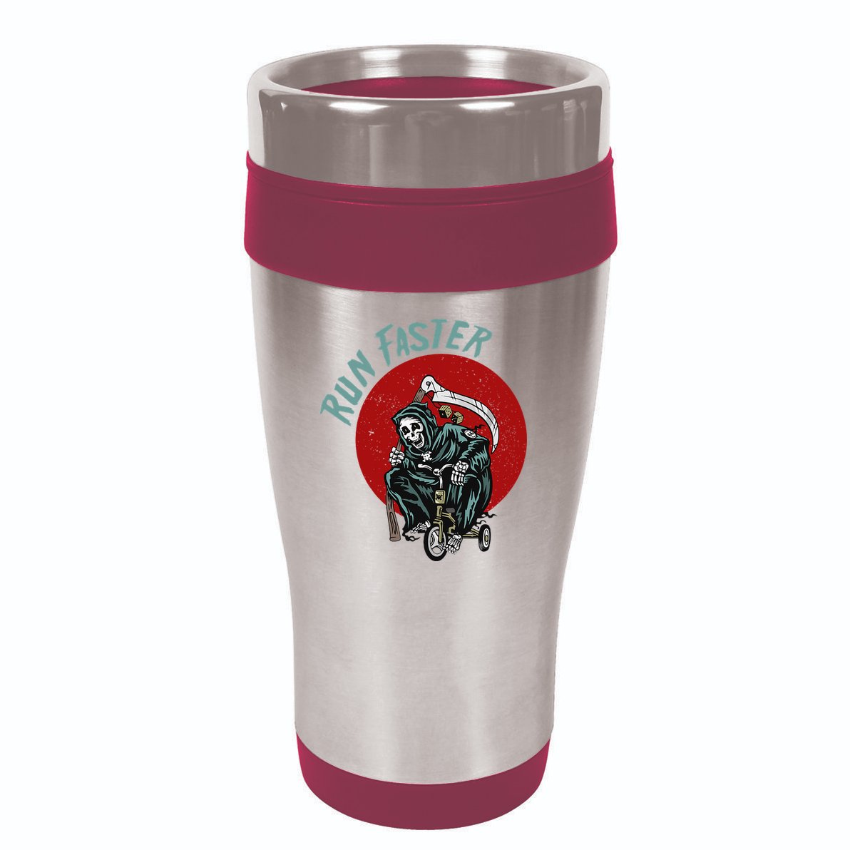 Run Faster Grim Reaper Last Responder Funny Dark Humor Gift 16oz Travel Tumbler