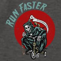 Run Faster Grim Reaper Last Responder Funny Dark Humor Gift Vector Backpack