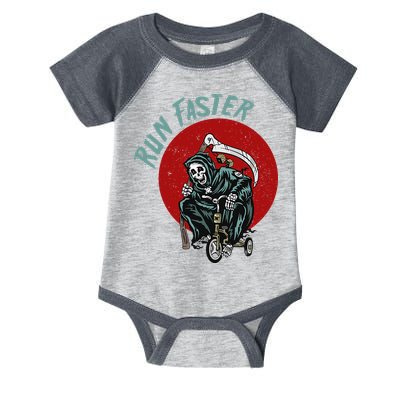 Run Faster Grim Reaper Last Responder Funny Dark Humor Gift Infant Baby Jersey Bodysuit