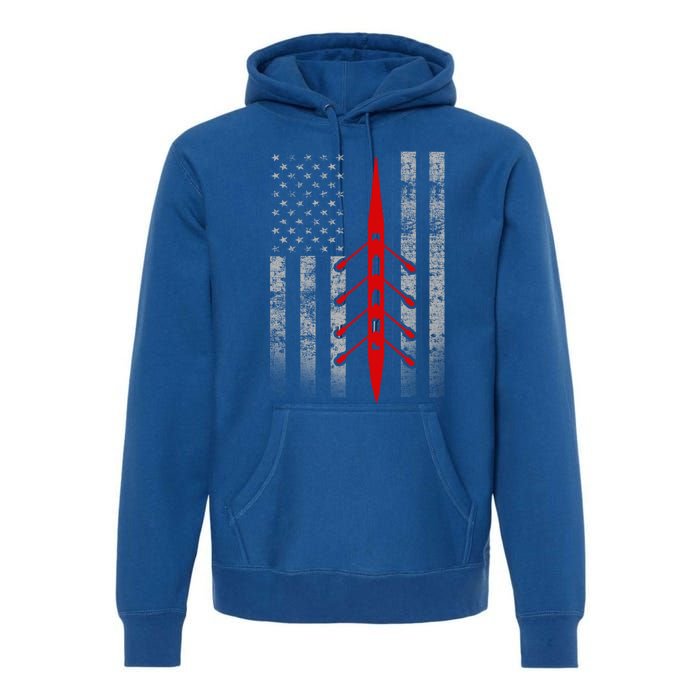 Rowing Flag Gift Rowing Boat Flag Hooded Meaningful Gift Premium Hoodie