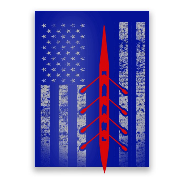 Rowing Flag Gift Rowing Boat Flag Hooded Meaningful Gift Poster