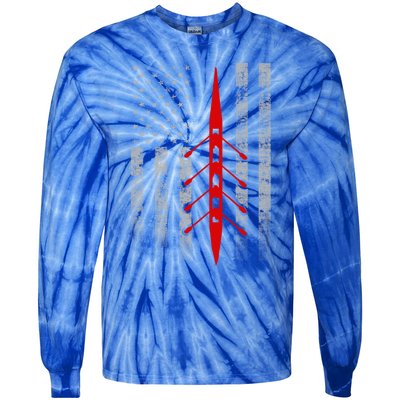 Rowing Flag Gift Rowing Boat Flag Hooded Meaningful Gift Tie-Dye Long Sleeve Shirt