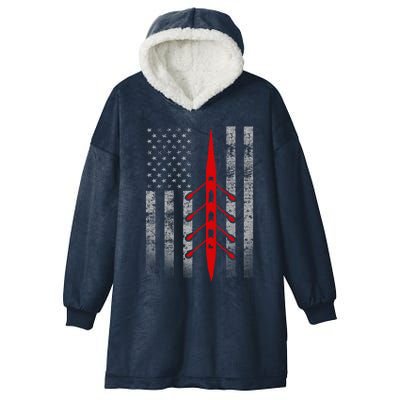 Rowing Flag Gift Rowing Boat Flag Hooded Meaningful Gift Hooded Wearable Blanket