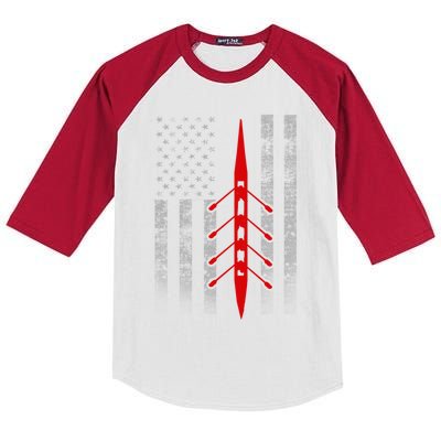 Rowing Flag Gift Rowing Boat Flag Hooded Meaningful Gift Kids Colorblock Raglan Jersey