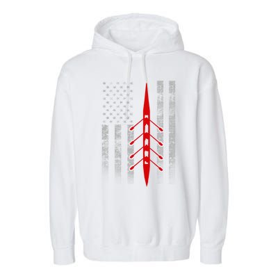 Rowing Flag Gift Rowing Boat Flag Hooded Meaningful Gift Garment-Dyed Fleece Hoodie