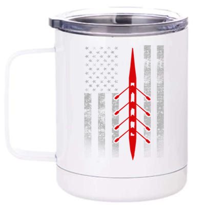 Rowing Flag Gift Rowing Boat Flag Hooded Meaningful Gift 12 oz Stainless Steel Tumbler Cup