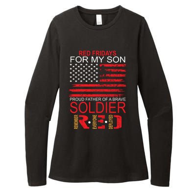 Red Friday Gift Proud Father Of Military Soldier Son Gift Womens CVC Long Sleeve Shirt