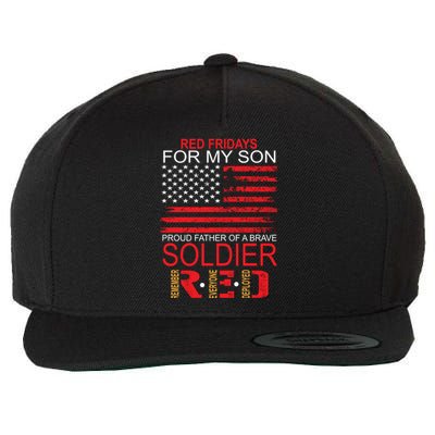 Red Friday Gift Proud Father Of Military Soldier Son Gift Wool Snapback Cap