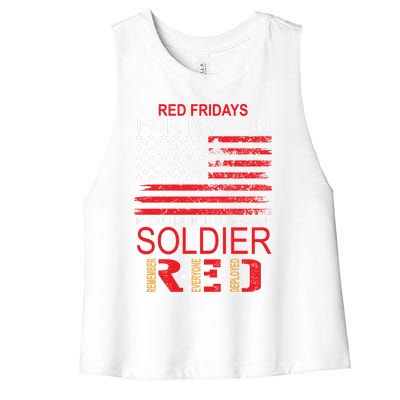 Red Friday Gift Proud Father Of Military Soldier Son Gift Women's Racerback Cropped Tank