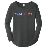 Rainbow Flag Gay Lesbian Equality Human Rights Lgbt Pride Women's Perfect Tri Tunic Long Sleeve Shirt