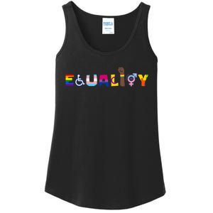 Rainbow Flag Gay Lesbian Equality Human Rights Lgbt Pride Ladies Essential Tank