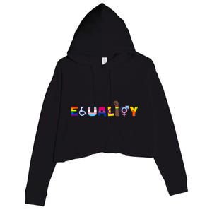 Rainbow Flag Gay Lesbian Equality Human Rights Lgbt Pride Crop Fleece Hoodie