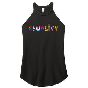 Rainbow Flag Gay Lesbian Equality Human Rights Lgbt Pride Women's Perfect Tri Rocker Tank