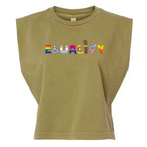 Rainbow Flag Gay Lesbian Equality Human Rights Lgbt Pride Garment-Dyed Women's Muscle Tee