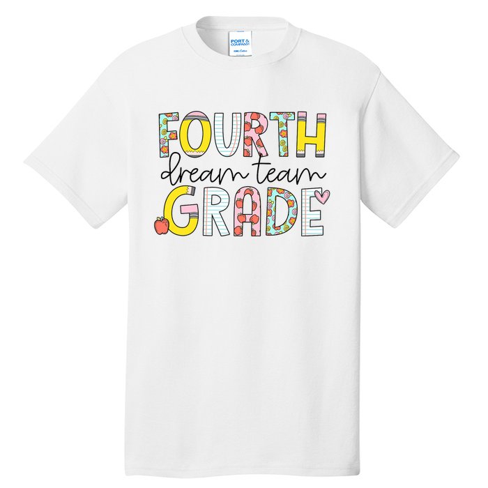 Retro Fourth Grade Dream Team Groovy Teacher Back To School Tall T-Shirt