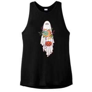 Retro Flower Ghost Great Gift Ladies PosiCharge Tri-Blend Wicking Tank