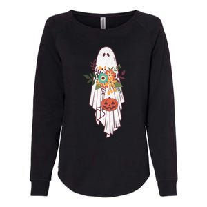 Retro Flower Ghost Great Gift Womens California Wash Sweatshirt