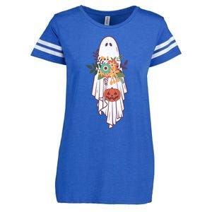 Retro Flower Ghost Great Gift Enza Ladies Jersey Football T-Shirt