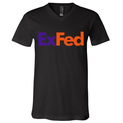 Retired Federal Government Worker Ex Fed V-Neck T-Shirt
