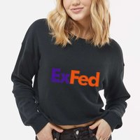 Retired Federal Government Worker Ex Fed Cropped Pullover Crew