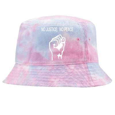 Raised Fist Gift Stop Police Brutality Gift No Justice No Peace Gift Tie-Dyed Bucket Hat