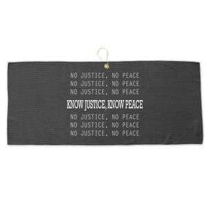 Raised Fist Great Gift Stop Police Brutality Great Gift No Justice No Peace Gift Large Microfiber Waffle Golf Towel