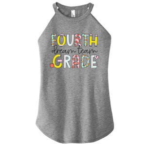 Retro Fourth Grade Dream Team Groovy Teacher Back To School Women's Perfect Tri Rocker Tank