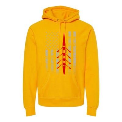 Rowing Flag Gift Rowing Boat Flag Hooded Gift Premium Hoodie