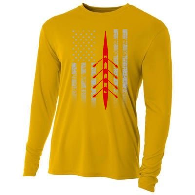 Rowing Flag Gift Rowing Boat Flag Hooded Gift Cooling Performance Long Sleeve Crew