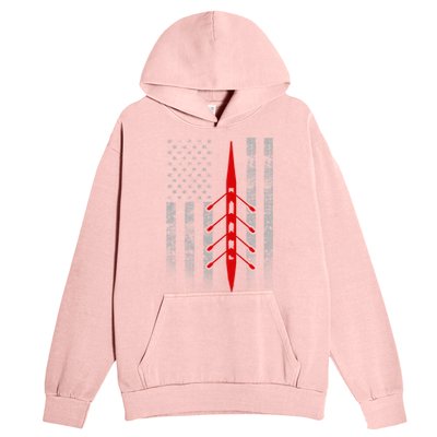 Rowing Flag Gift Rowing Boat Flag Hooded Gift Urban Pullover Hoodie